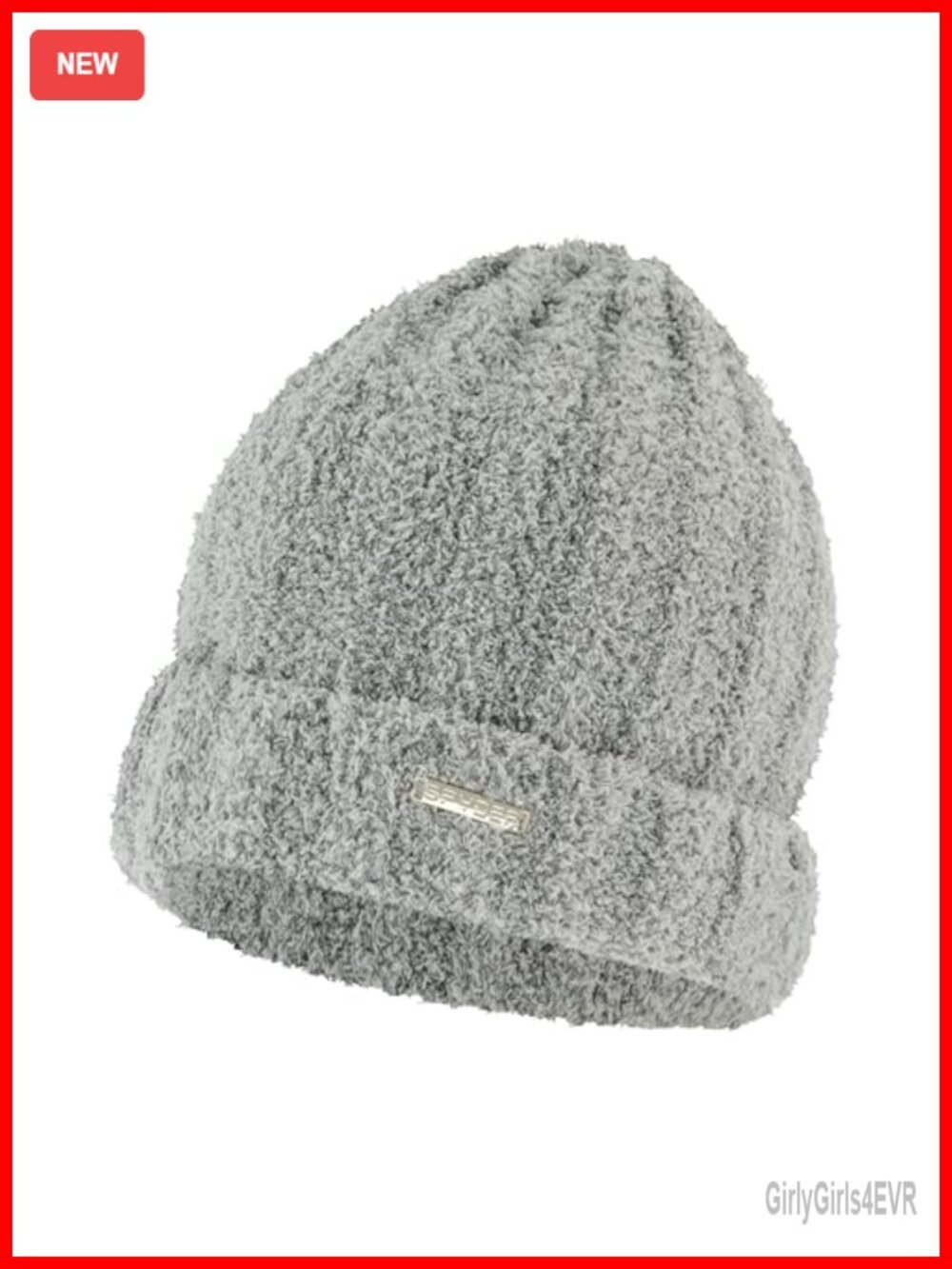 Fuzzy Knit Ribbed Cuff Beanie - Warm, Adjustable